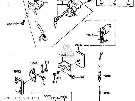 IGNITION SWITCH - KL250D2 1985 EUROPE UK FR GR IT SD ST