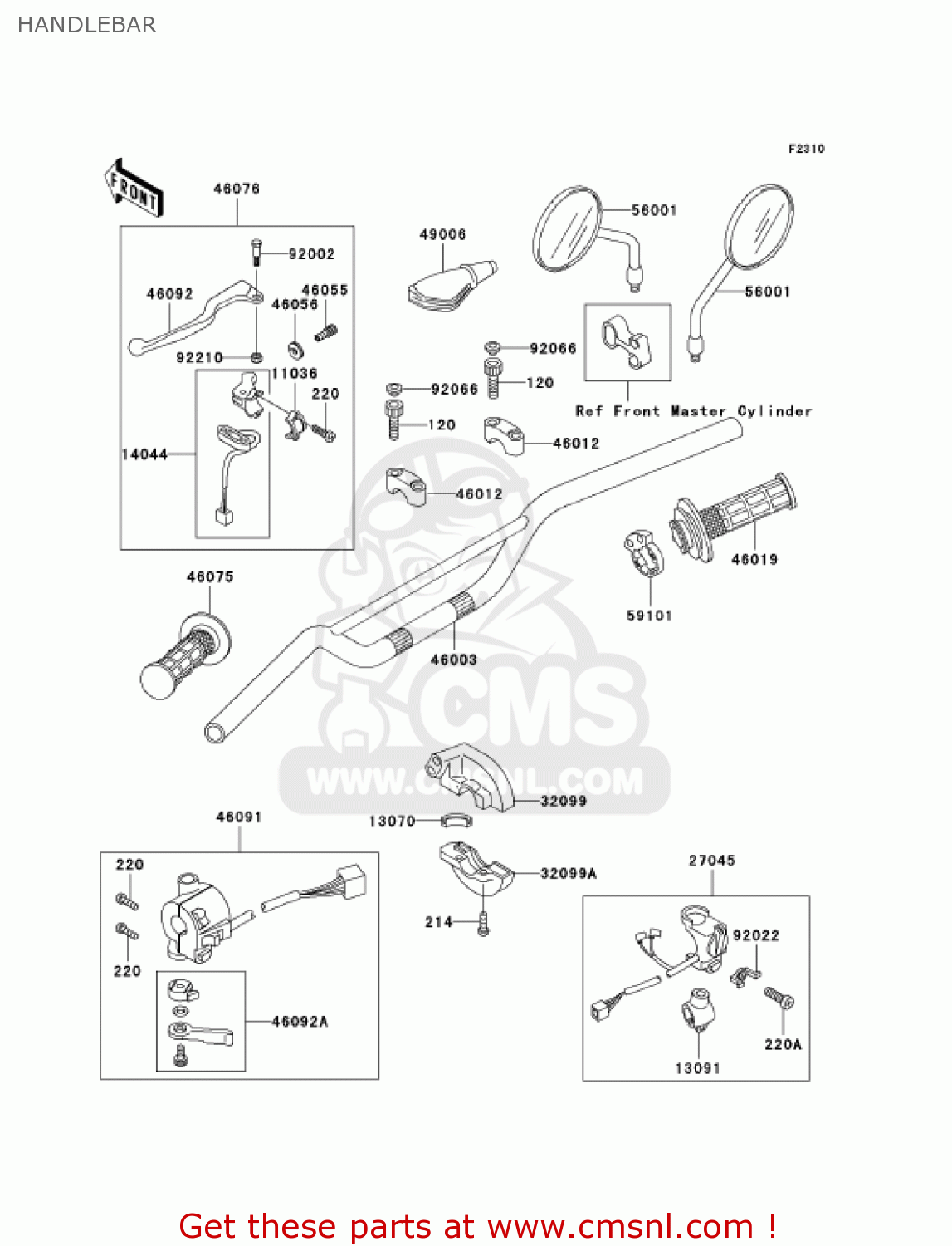 HANDLEBAR KL250D20 KLR250 2003 USA CALIFORNIA