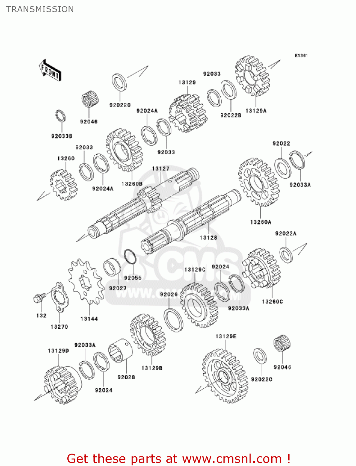 TRANSMISSION KL250D20 KLR250 2003 USA CALIFORNIA