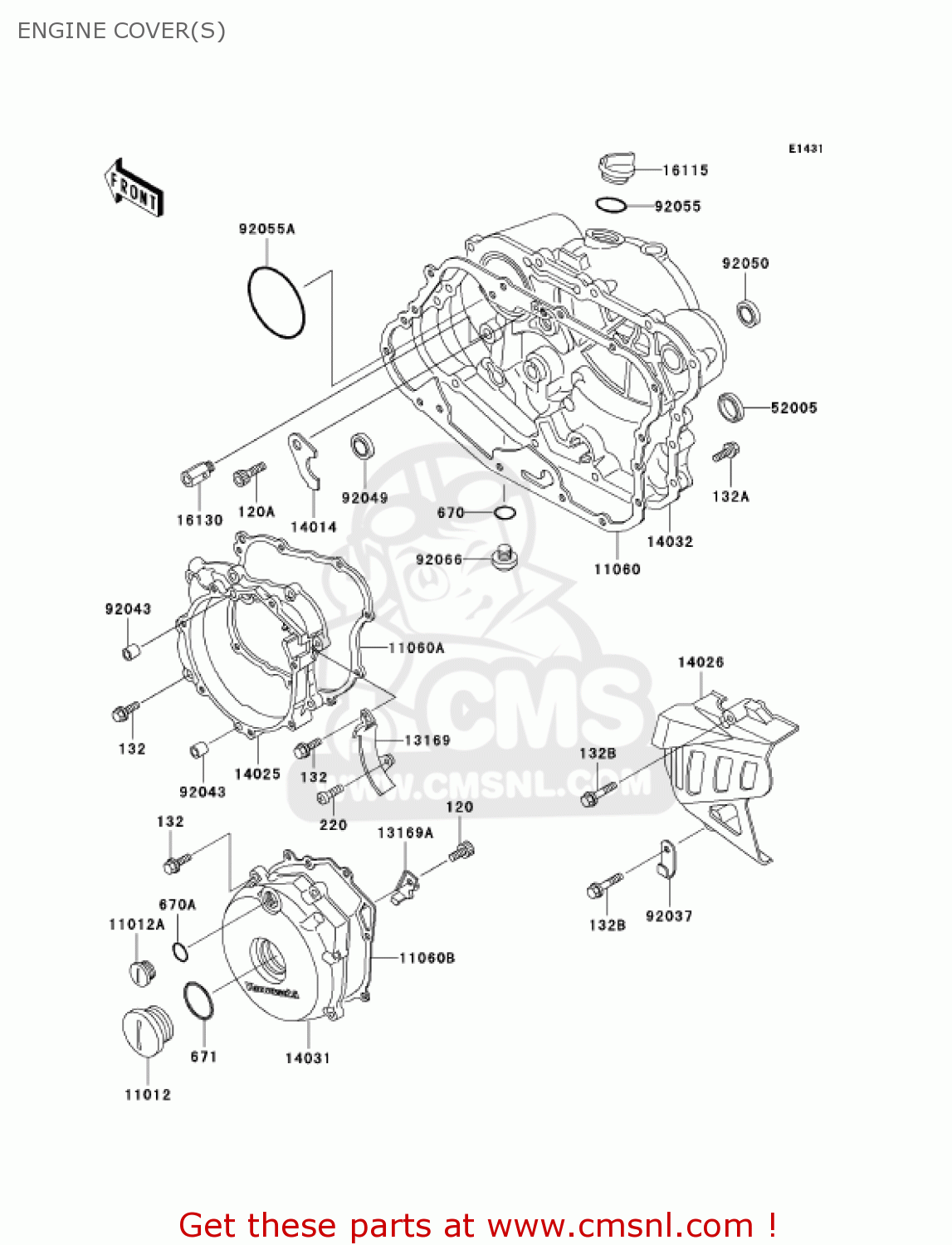 ENGINE COVER(S) KL250D20 KLR250 2003 USA CALIFORNIA
