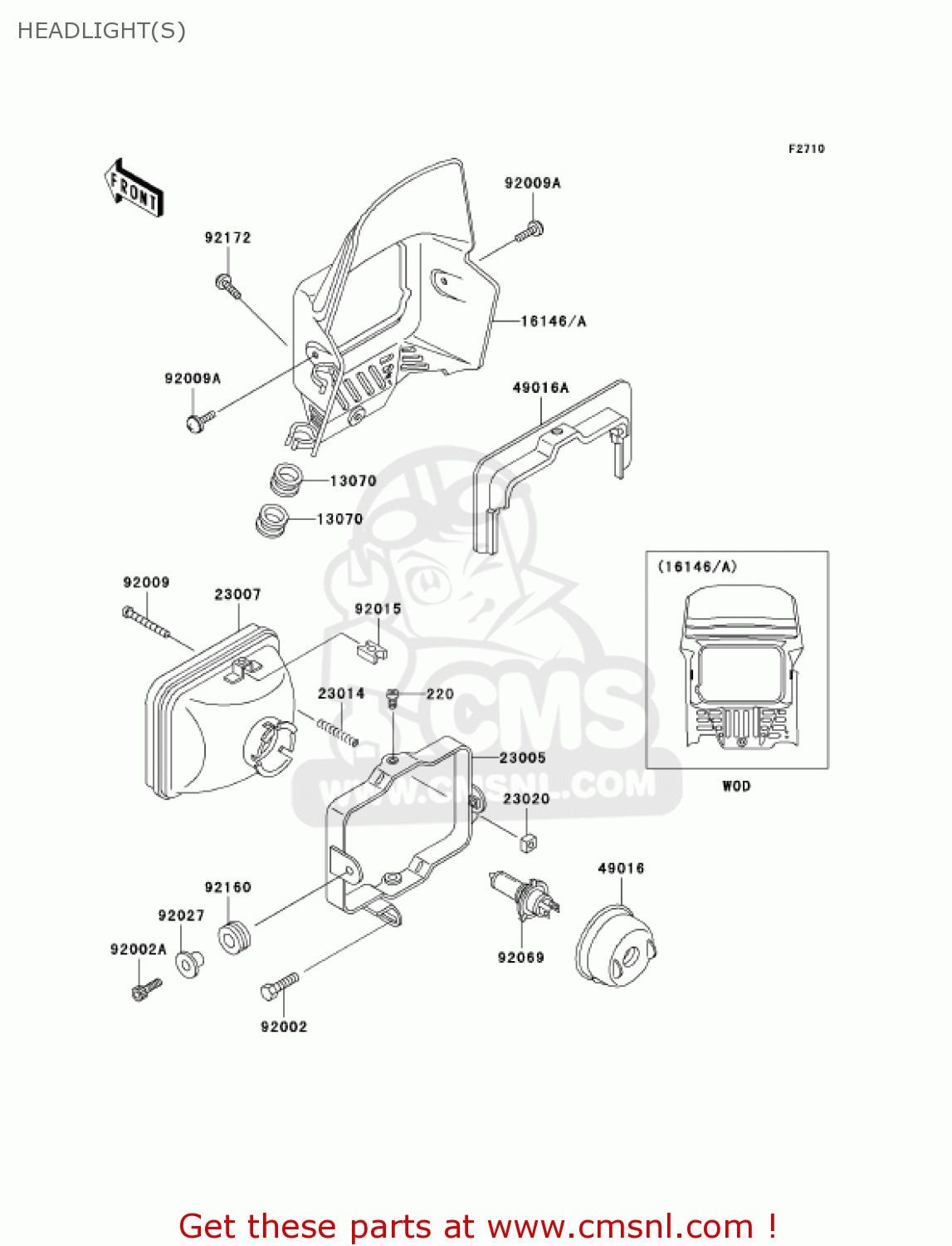 HEADLIGHT(S) KL250D20 KLR250 2003 USA CALIFORNIA