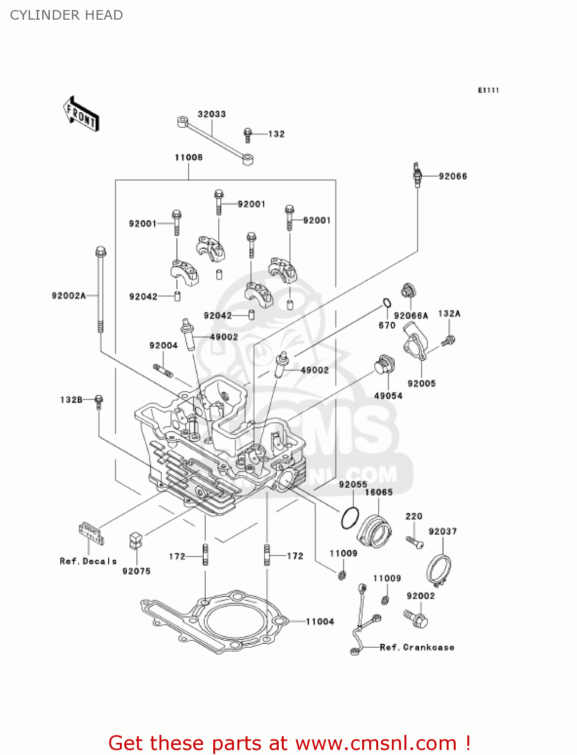 CYLINDER HEAD KL250D20 KLR250 2003 USA CALIFORNIA