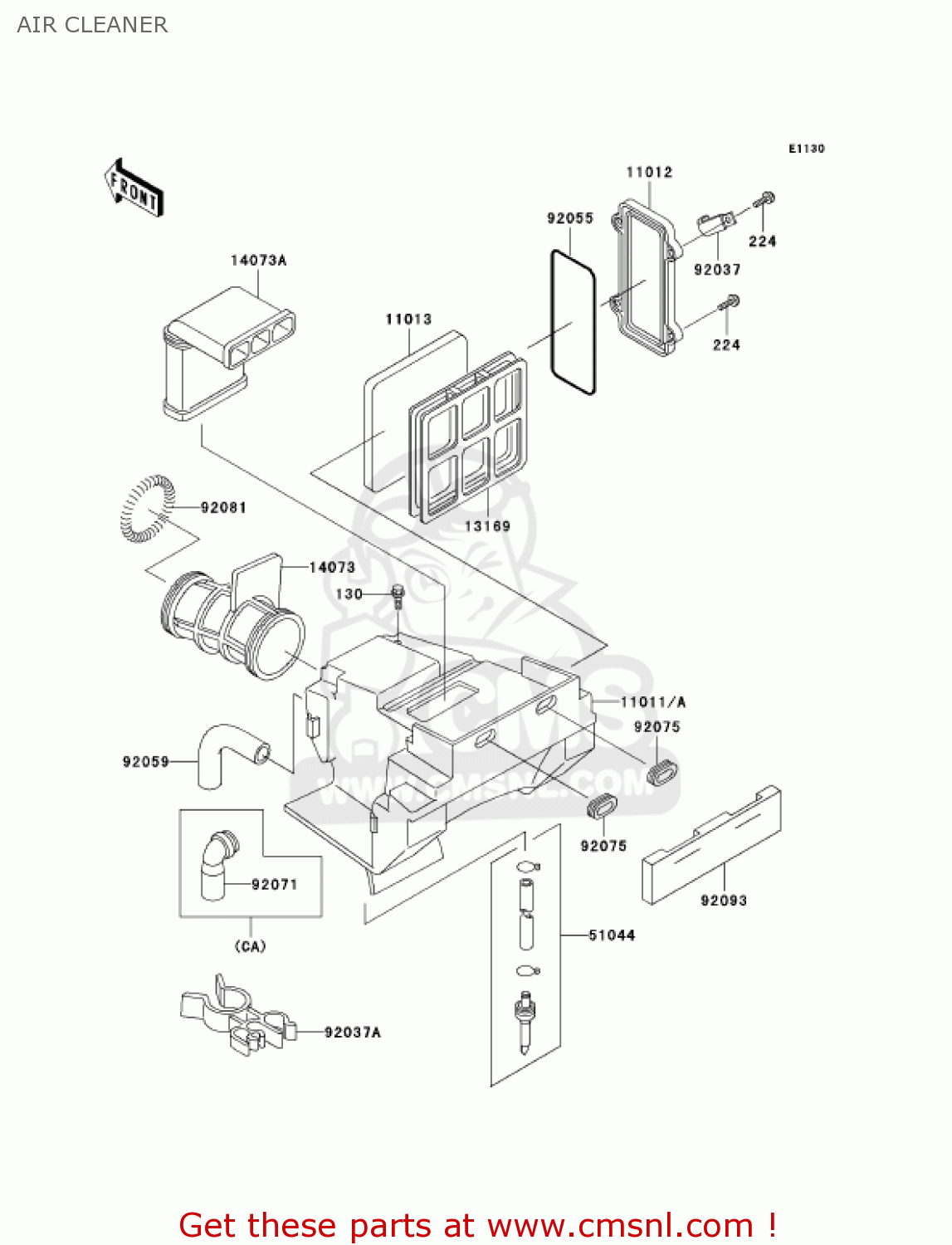 AIR CLEANER KL250D20 KLR250 2003 USA CALIFORNIA