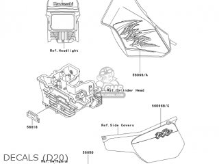 DECALS (D20) - KL250D20 KLR250 2003 USA CALIFORNIA