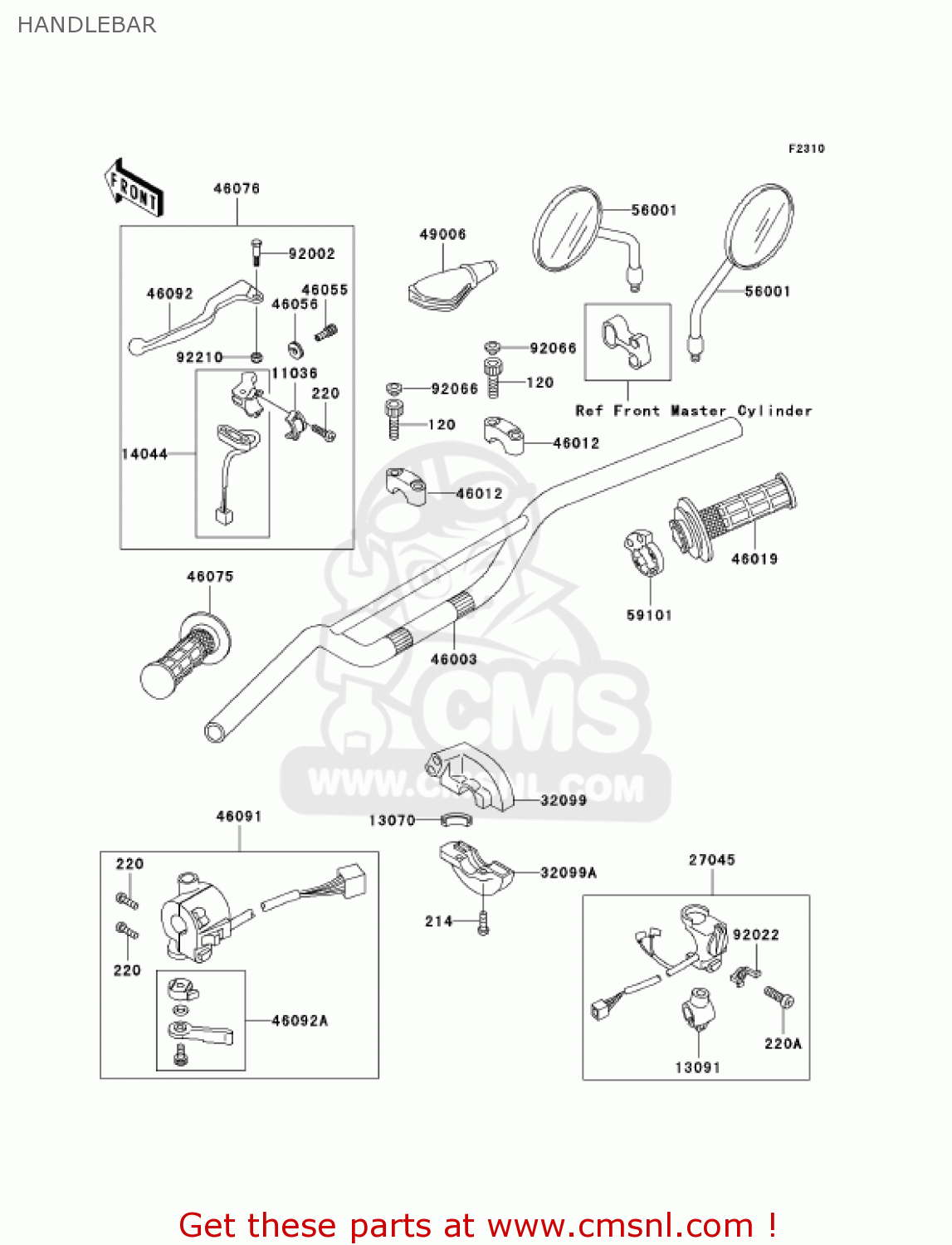 HANDLEBAR KL250D21 KLR250 2004 USA CALIFORNIA