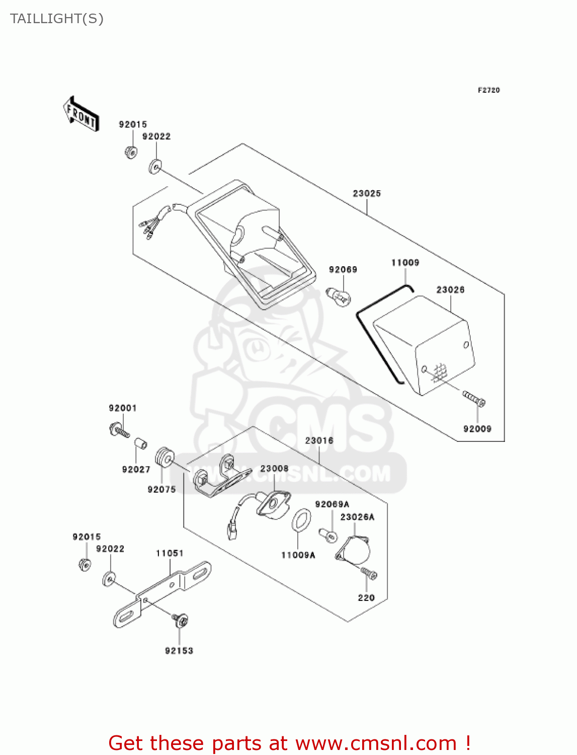 TAILLIGHT(S) KL250D21 KLR250 2004 USA CALIFORNIA
