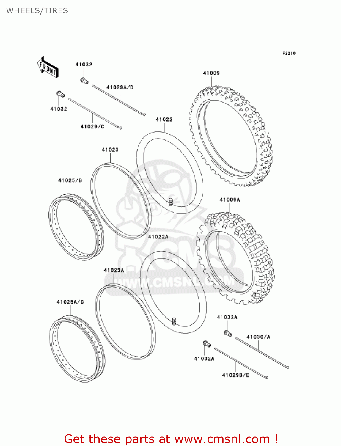WHEELS/TIRES KL250D21 KLR250 2004 USA CALIFORNIA