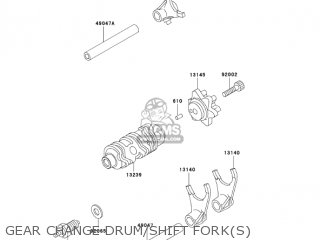 GEAR CHANGE DRUM/SHIFT FORK(S) - KL250D21 KLR250 2004 USA CALIFORNIA