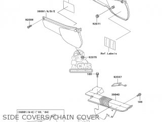 SIDE COVERS/CHAIN COVER - KL250D21 KLR250 2004 USA CALIFORNIA