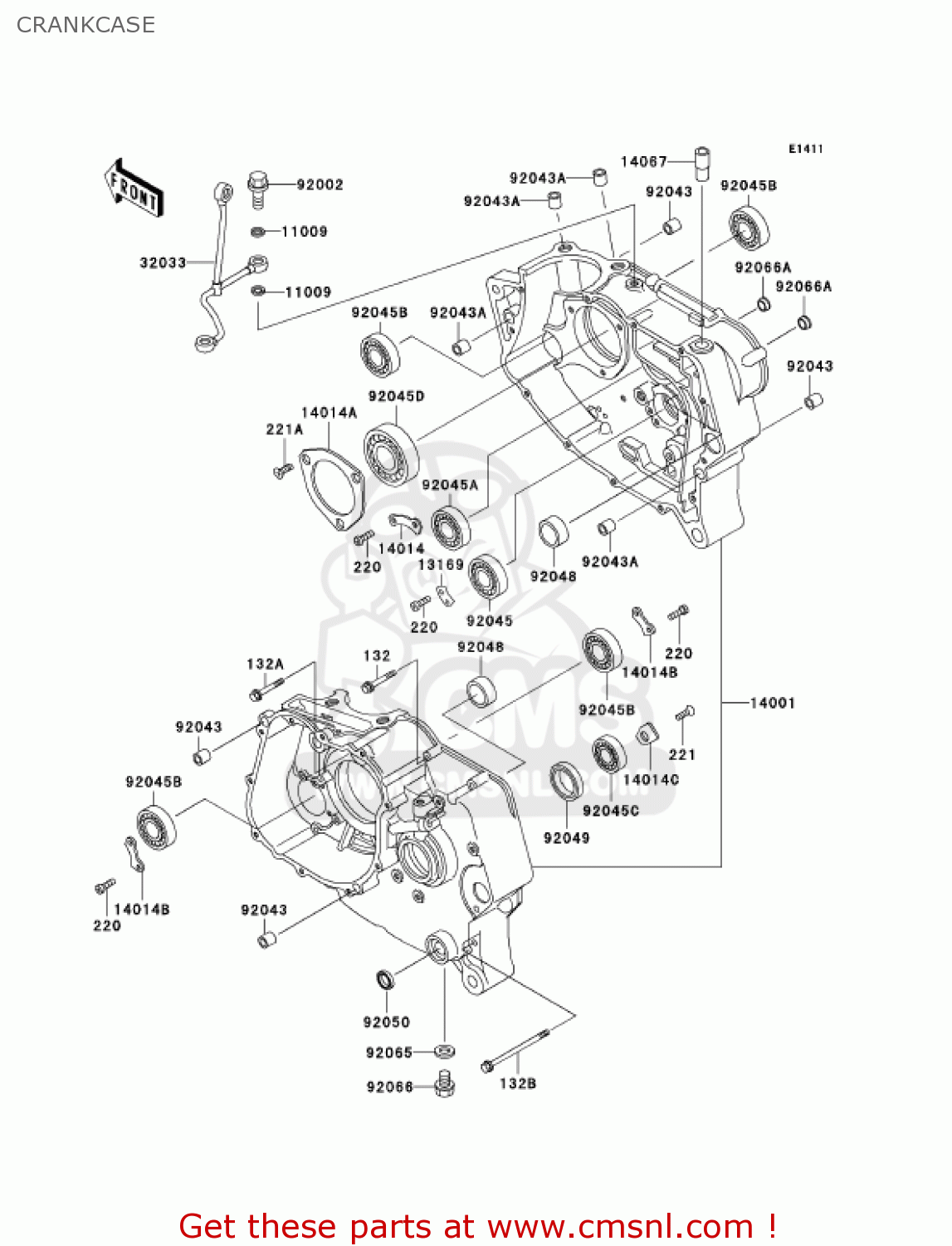 CRANKCASE KL250D22 KLR250 2005 USA CALIFORNIA