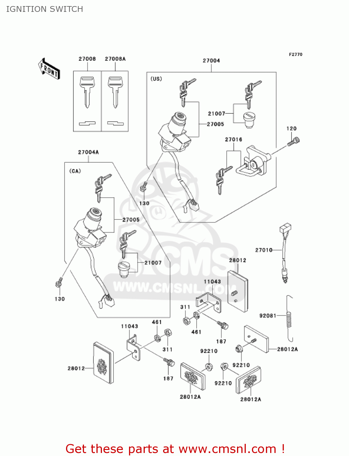 IGNITION SWITCH KL250D22 KLR250 2005 USA CALIFORNIA