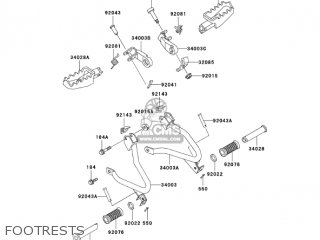 FOOTRESTS - KL250D22 KLR250 2005 USA CALIFORNIA