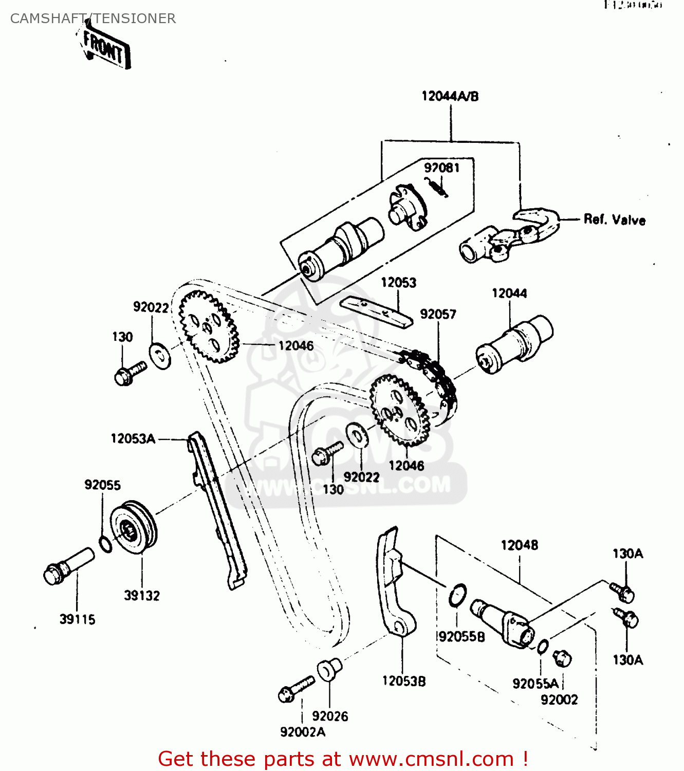CAMSHAFT/TENSIONER KL250D3 1986 EUROPE UK GR GU IT ST UR WG