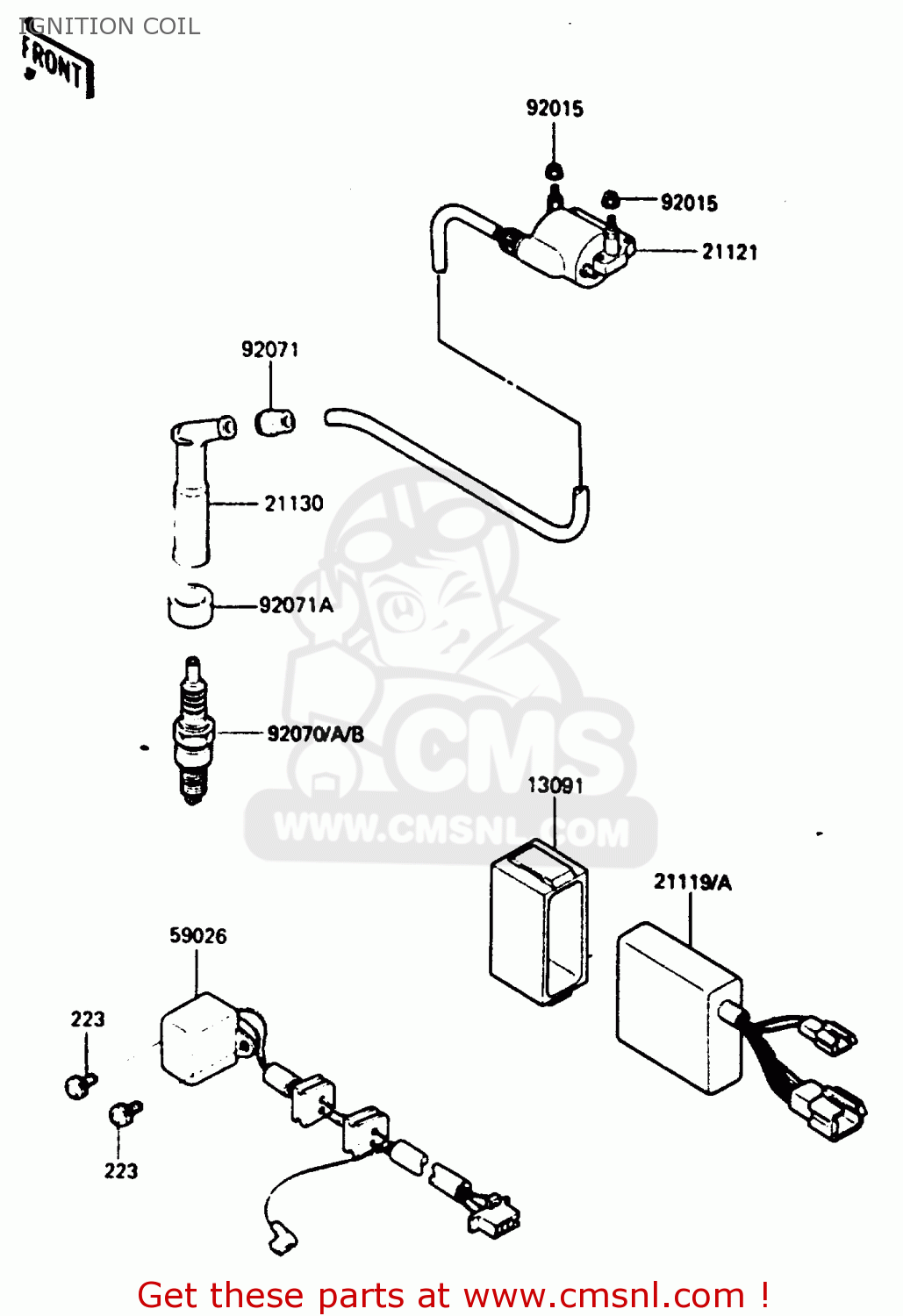 IGNITION COIL KL250D3 1986 EUROPE UK GR GU IT ST UR WG