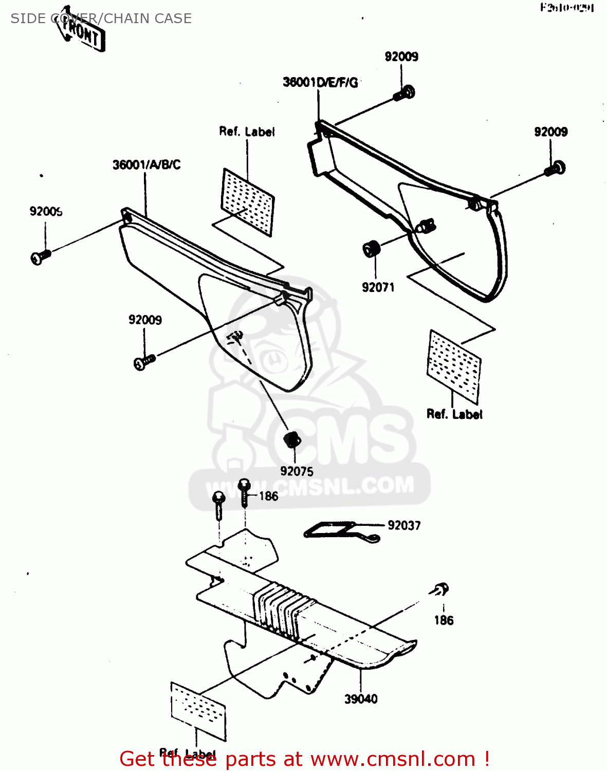 SIDE COVER/CHAIN CASE KL250D3 1986 EUROPE UK GR GU IT ST UR WG
