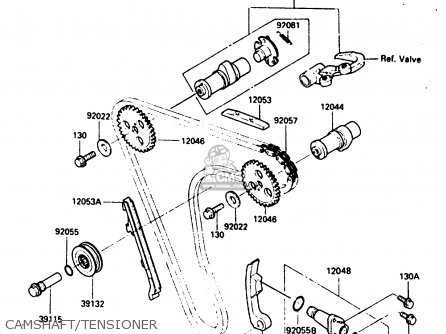 CAMSHAFT/TENSIONER - KL250D3 1986 EUROPE UK GR GU IT ST UR WG