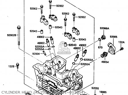 CYLINDER HEAD (KL250DG000001~001504) - KL250D3 1986 EUROPE UK GR GU IT ST UR WG