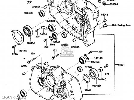 CRANKCASE - KL250D3 1986 EUROPE UK GR GU IT ST UR WG