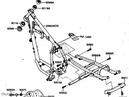 FRAME - KL250D3 1986 EUROPE UK GR GU IT ST UR WG