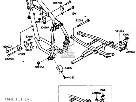 FRAME FITTING - KL250D3 1986 EUROPE UK GR GU IT ST UR WG
