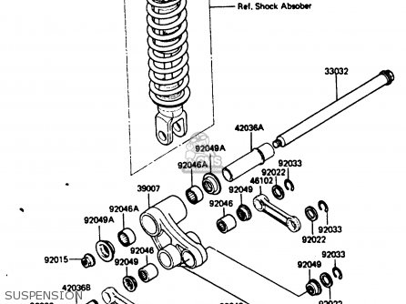 SUSPENSION - KL250D3 1986 EUROPE UK GR GU IT ST UR WG