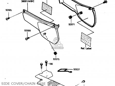 SIDE COVER/CHAIN CASE - KL250D3 1986 EUROPE UK GR GU IT ST UR WG