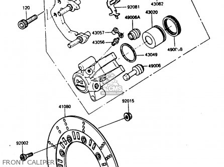FRONT CALIPER - KL250D3 1986 EUROPE UK GR GU IT ST UR WG