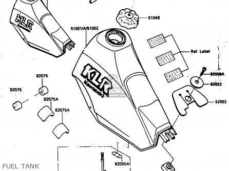 FUEL TANK - KL250D3 1986 EUROPE UK GR GU IT ST UR WG