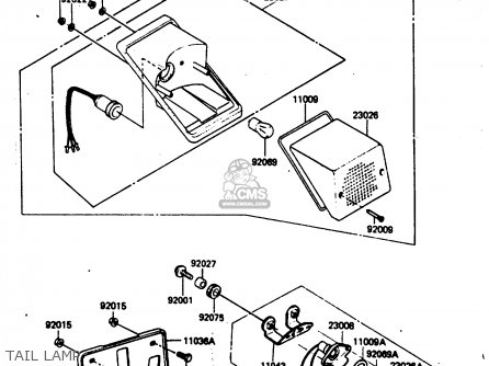 TAIL LAMP - KL250D3 1986 EUROPE UK GR GU IT ST UR WG