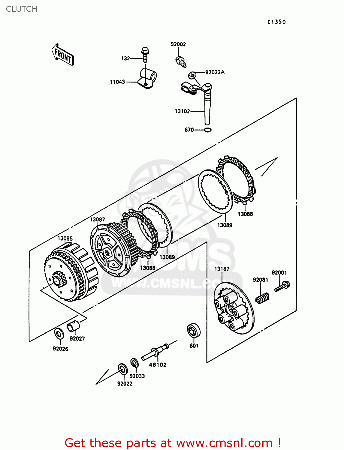 CLUTCH KL250D4 KLR250 1987 EUROPE UK FG GR IT ST