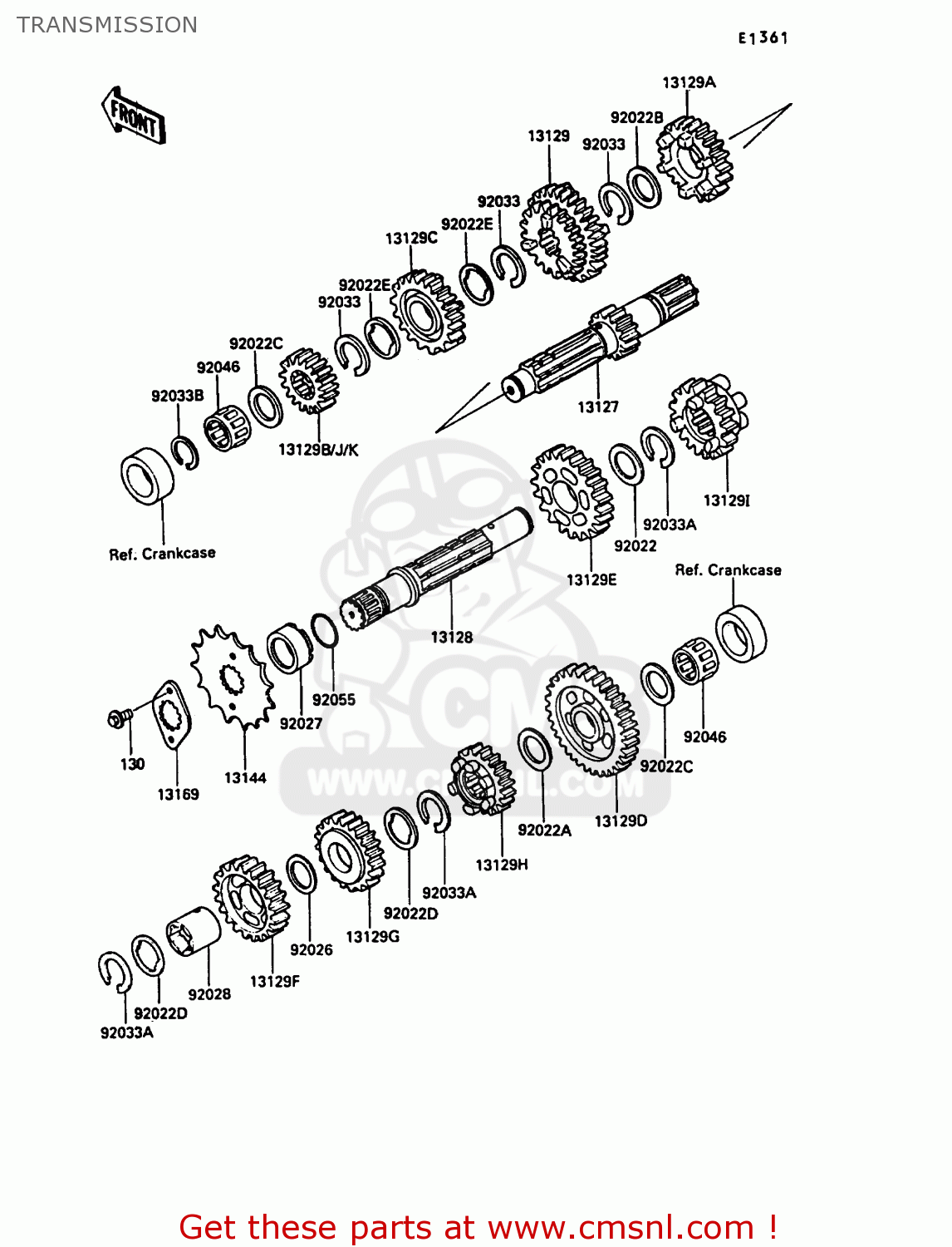 TRANSMISSION KL250D4 KLR250 1987 EUROPE UK FG GR IT ST