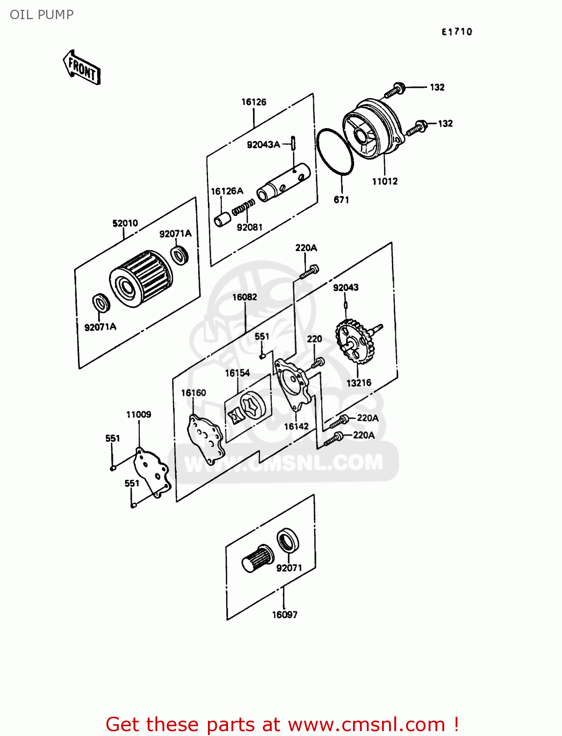 OIL PUMP KL250D4 KLR250 1987 EUROPE UK FG GR IT ST