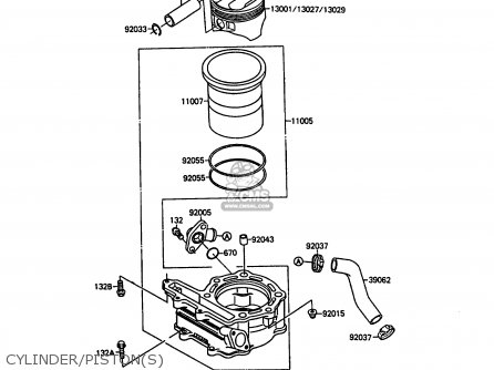 CYLINDER/PISTON(S) - KL250D4 KLR250 1987 EUROPE UK FG GR IT ST