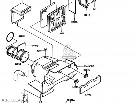 AIR CLEANER - KL250D4 KLR250 1987 EUROPE UK FG GR IT ST