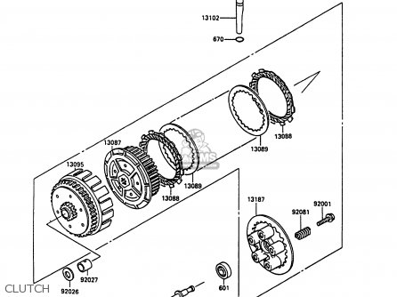 CLUTCH - KL250D4 KLR250 1987 EUROPE UK FG GR IT ST