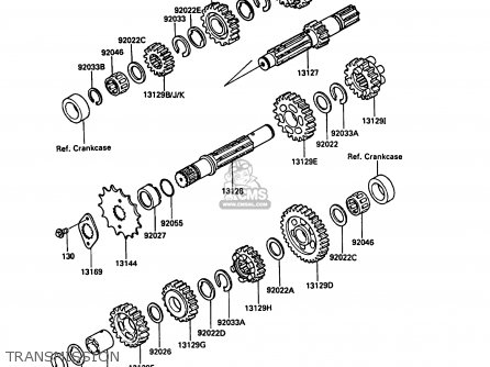TRANSMISSION - KL250D4 KLR250 1987 EUROPE UK FG GR IT ST