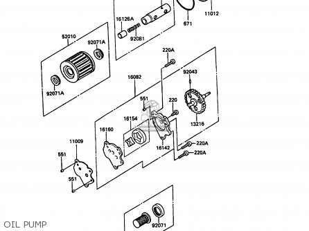 OIL PUMP - KL250D4 KLR250 1987 EUROPE UK FG GR IT ST