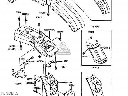 FENDERS - KL250D4 KLR250 1987 EUROPE UK FG GR IT ST