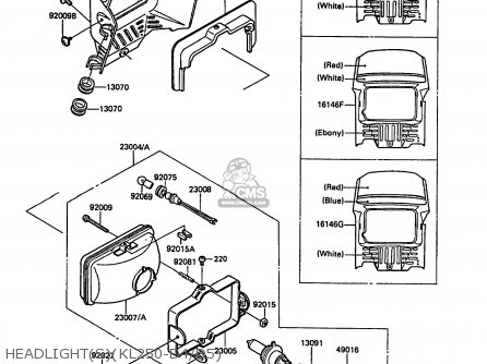 HEADLIGHT(S)(KL250-D4/D5) - KL250D4 KLR250 1987 EUROPE UK FG GR IT ST