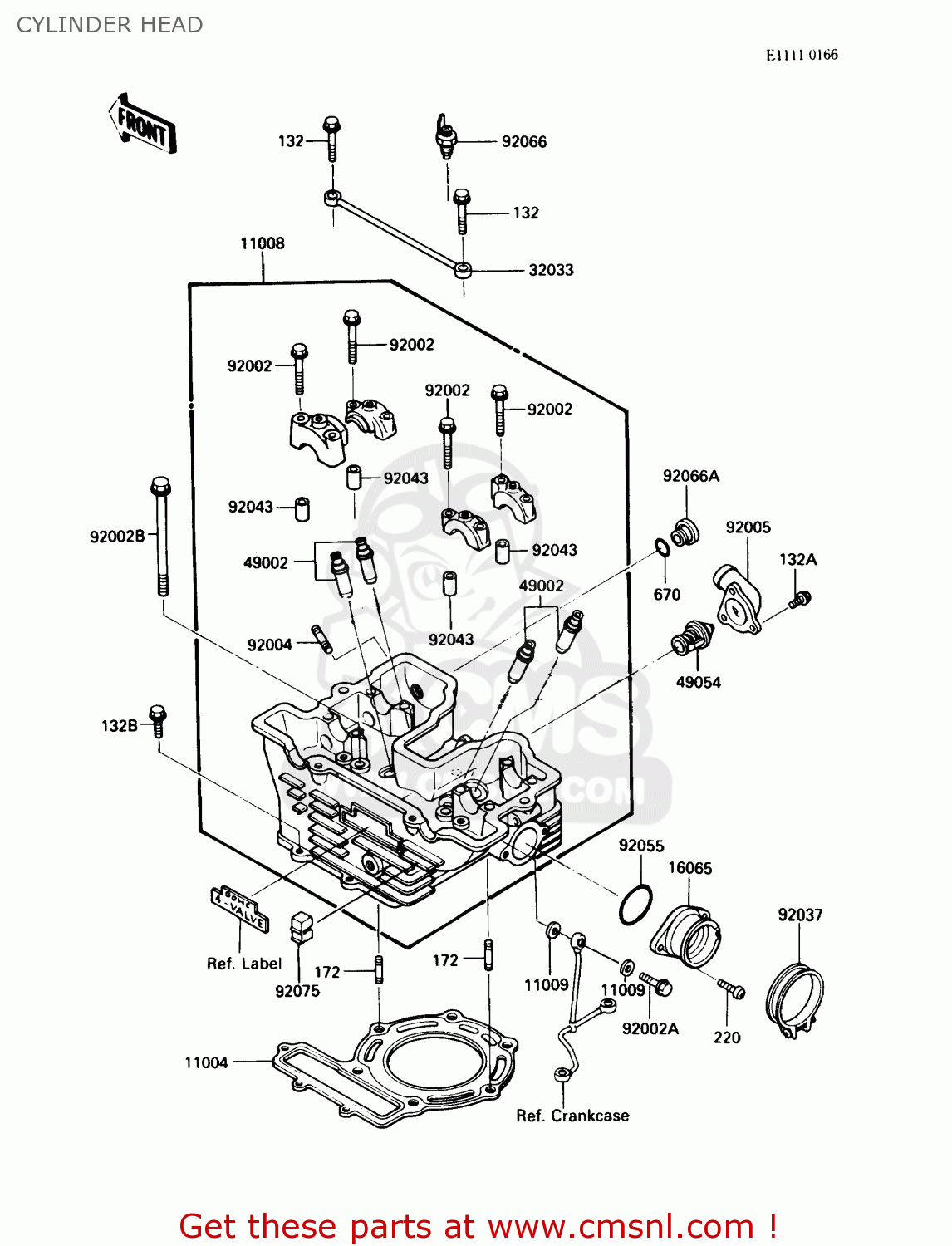 CYLINDER HEAD KL250D4 KLR250 1987 USA CALIFORNIA CANADA