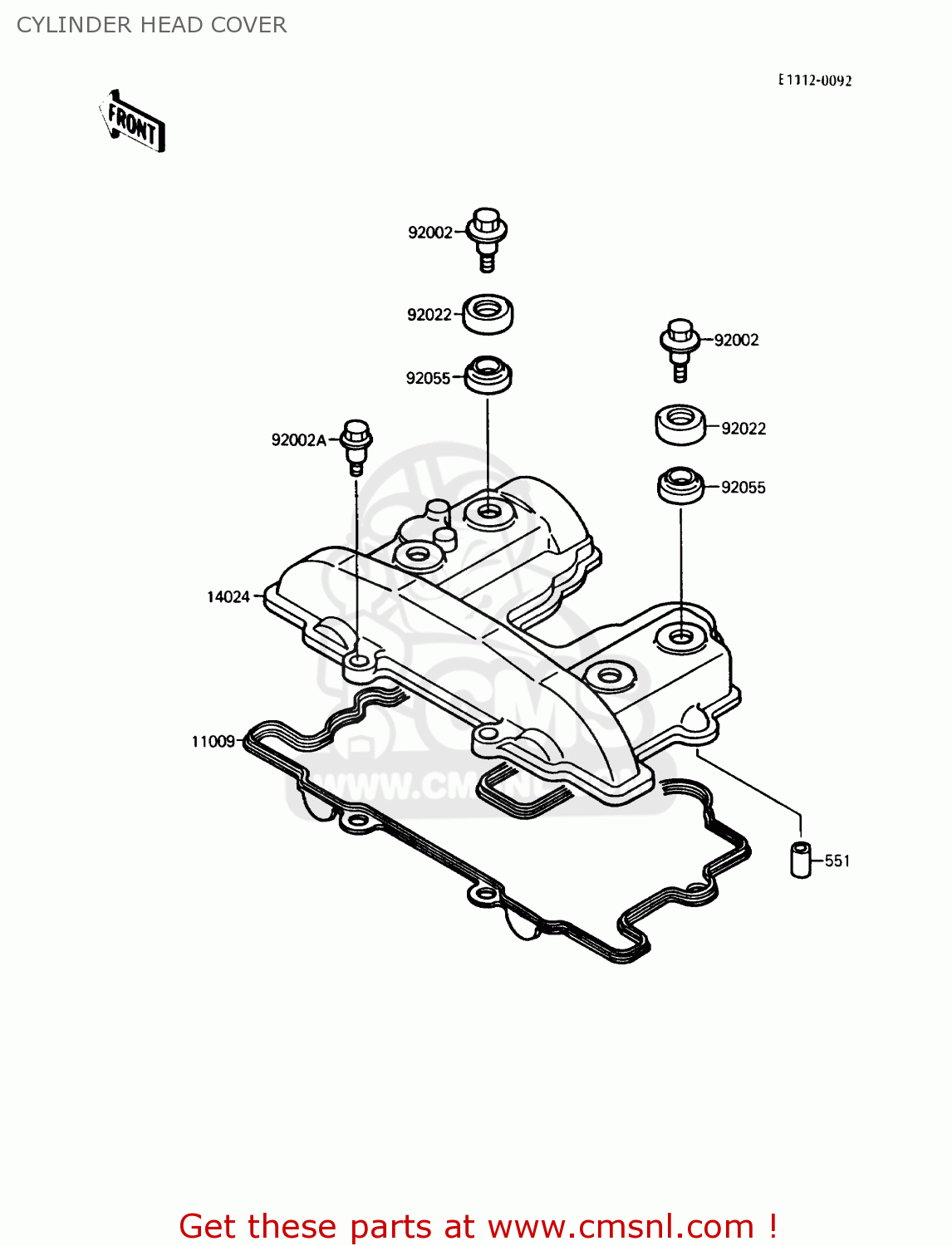 CYLINDER HEAD COVER KL250D4 KLR250 1987 USA CALIFORNIA CANADA