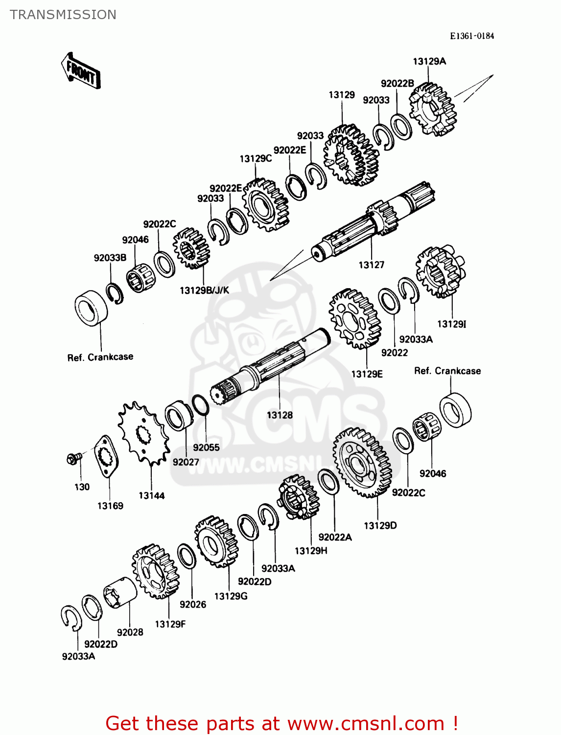 TRANSMISSION KL250D4 KLR250 1987 USA CALIFORNIA CANADA