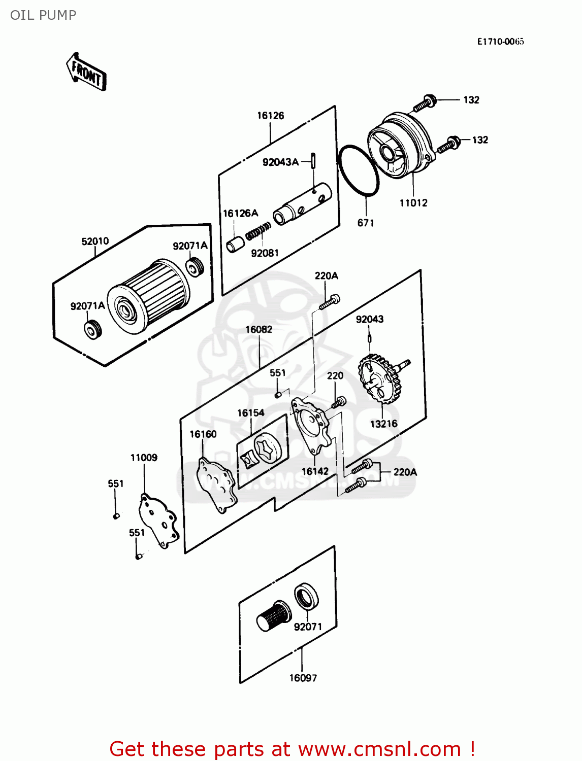 OIL PUMP KL250D4 KLR250 1987 USA CALIFORNIA CANADA
