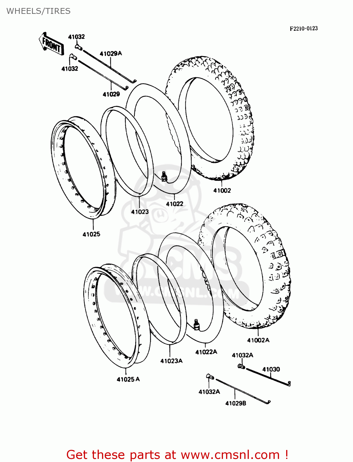 WHEELS/TIRES KL250D4 KLR250 1987 USA CALIFORNIA CANADA