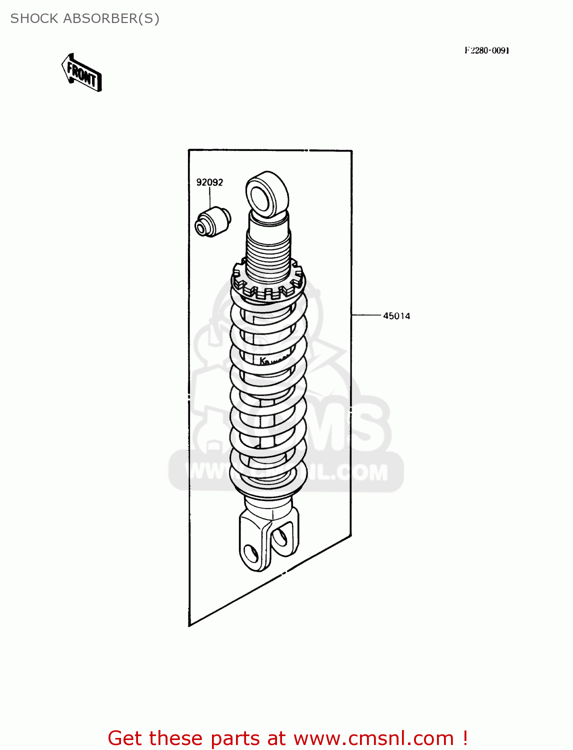 SHOCK ABSORBER(S) KL250D4 KLR250 1987 USA CALIFORNIA CANADA