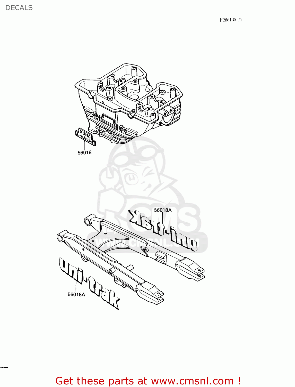 DECALS KL250D4 KLR250 1987 USA CALIFORNIA CANADA