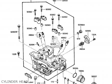 CYLINDER HEAD - KL250D4 KLR250 1987 USA CALIFORNIA CANADA