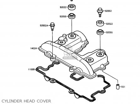 CYLINDER HEAD COVER - KL250D4 KLR250 1987 USA CALIFORNIA CANADA