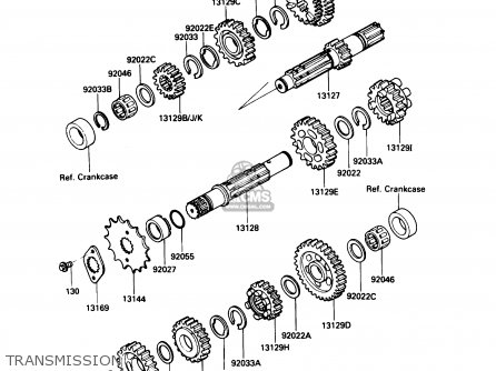 TRANSMISSION - KL250D4 KLR250 1987 USA CALIFORNIA CANADA