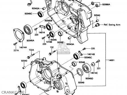 CRANKCASE - KL250D4 KLR250 1987 USA CALIFORNIA CANADA